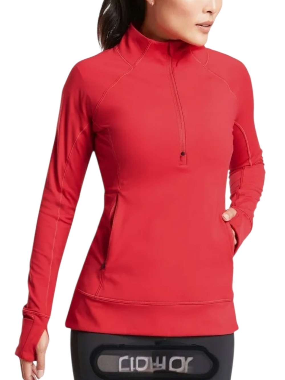 ​Athleta Whittier Peak Half Zip Pullover Jacket Hibiscus Red Size Small